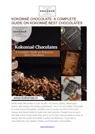 KOKOMAĒ CHOCOLATE_ A COMPLETE GUIDE ON KOKOMAĒ BEST CHOCOLATES