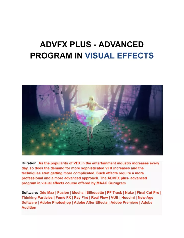 advfx plus advanced program in visual effects