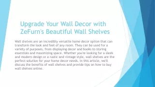 Upgrade Your Wall Decor with ZeFurn's Beautiful Wall