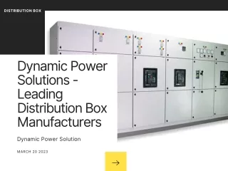 Dynamic Power Solutions - Leading Distribution Box Manufacturers