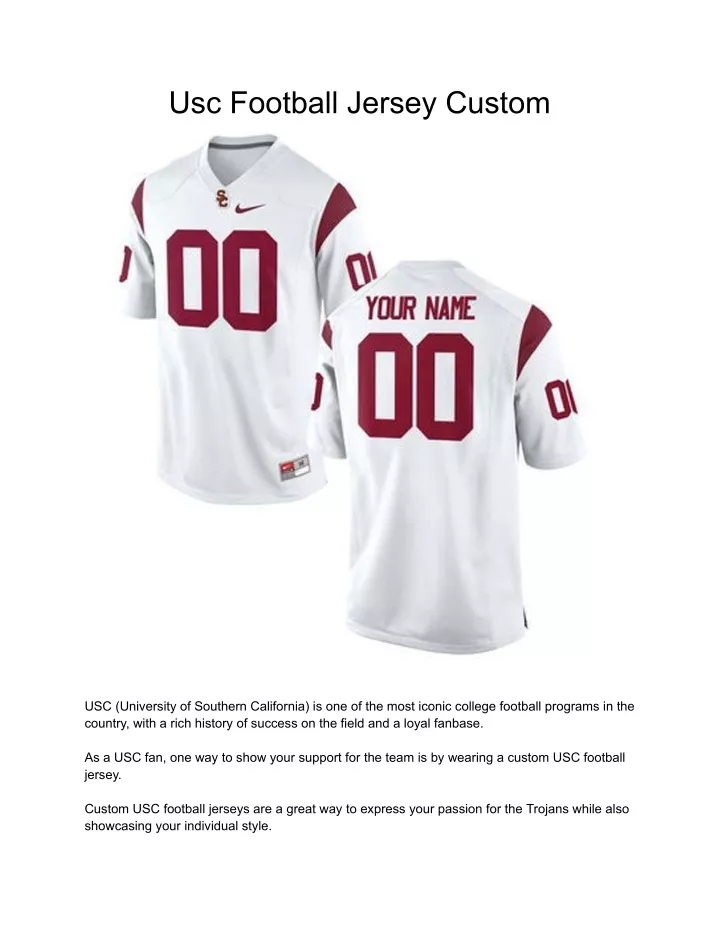 usc football jersey custom