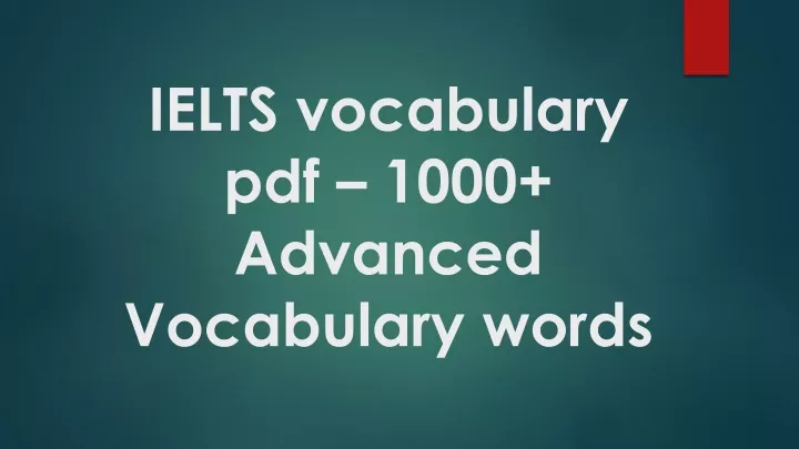ielts vocabulary pdf 1000 advanced vocabulary words