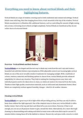 Verticle blinds