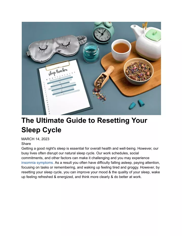 the ultimate guide to resetting your sleep cycle