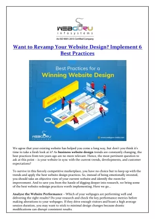 want to revamp your website design implement