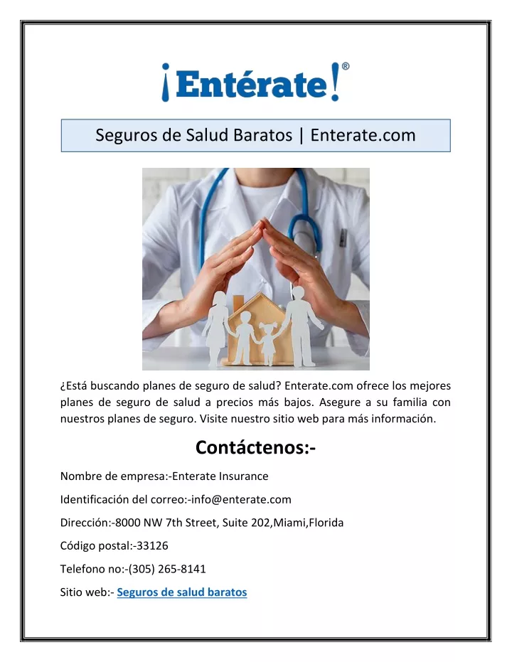 seguros de salud baratos enterate com