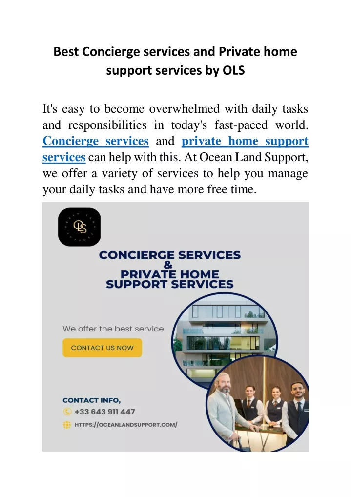 best concierge services and private home support