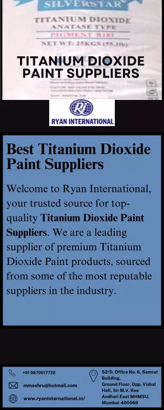 Best Titanium Dioxide Paint Suppliers