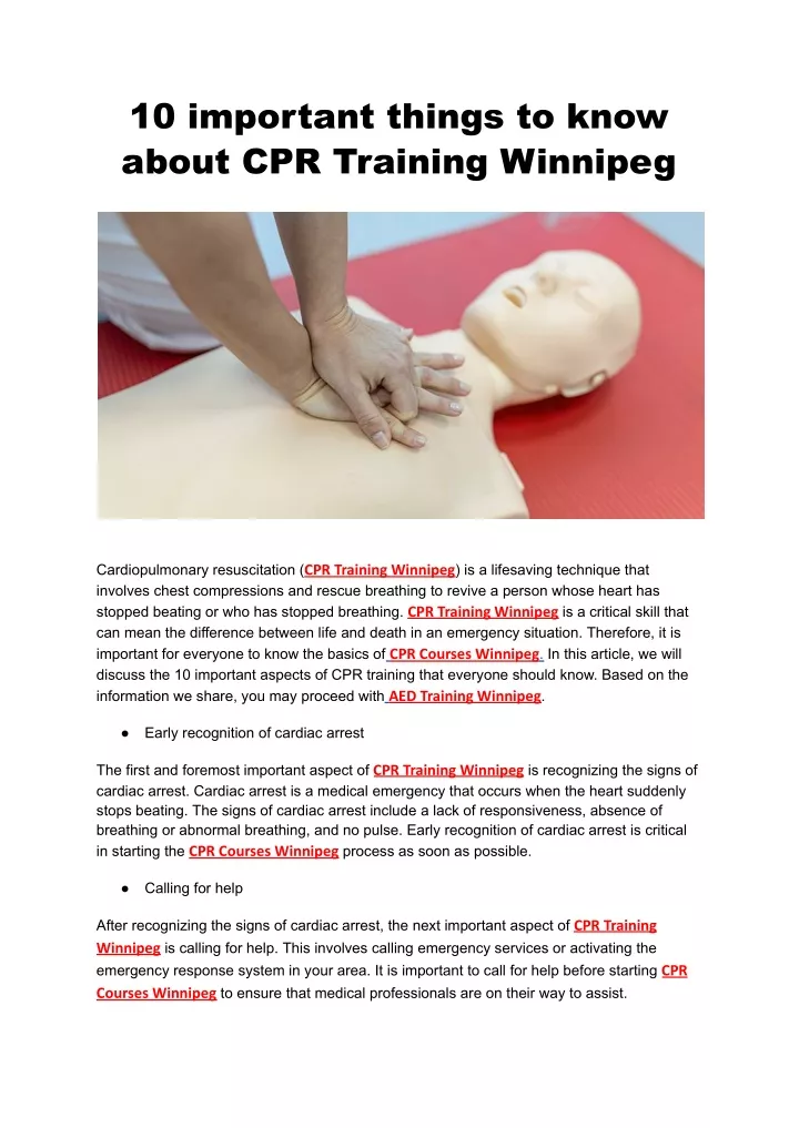 10 important things to know about cpr training