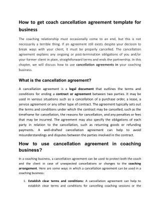 How to get business coachign contract