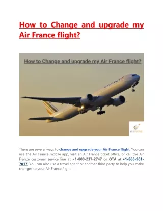 How to Change and upgrade my Air France flight