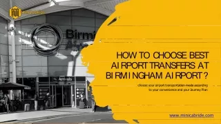 how to choose Best Airport Transfers At Birmingham Airport