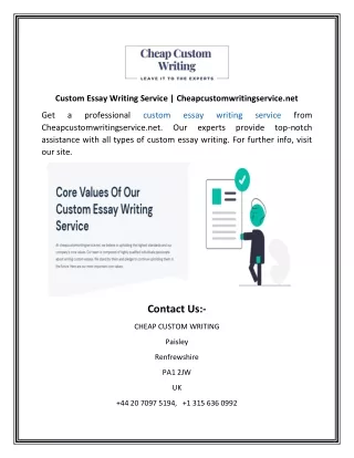 Custom Essay Writing Service  Cheapcustomwritingservice.net