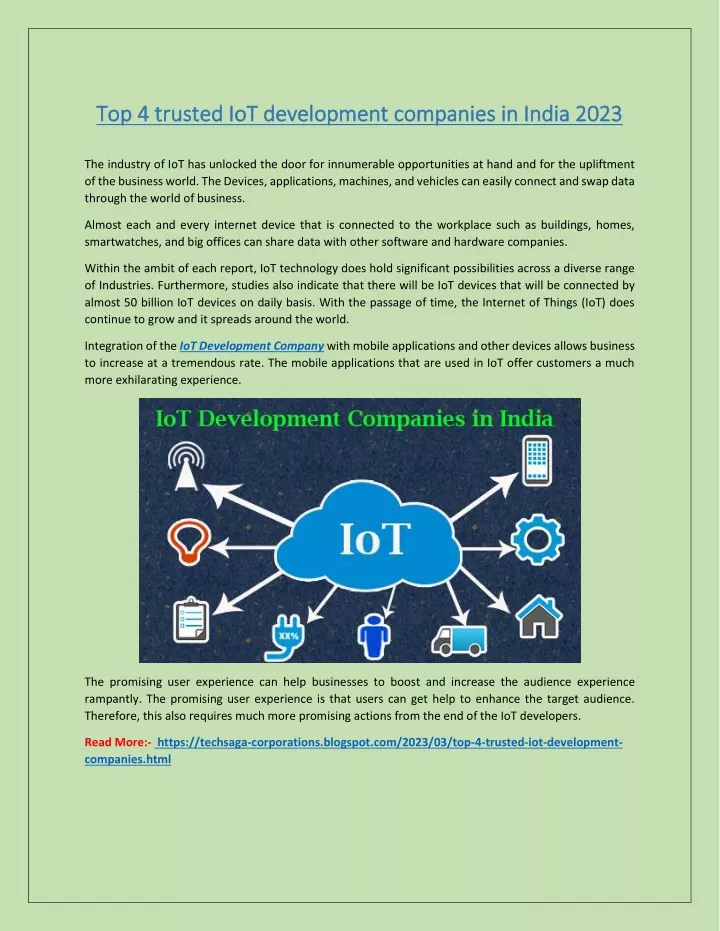 top 4 trusted iot development companies in india