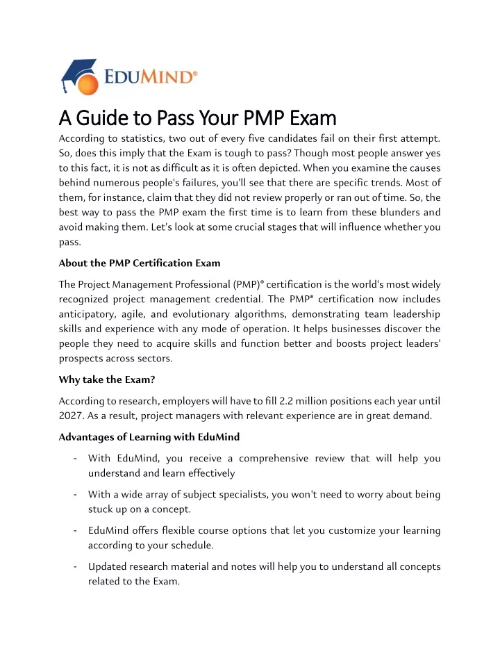your pmp exam