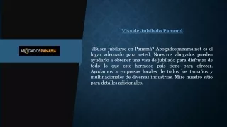 Visa de Jubilado Panamá Abogadospanama.net