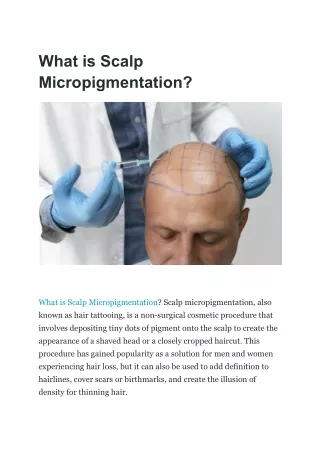 What is Scalp Micropigmentation ?