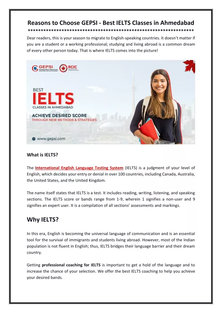 reasons to choose gepsi best ielts classes