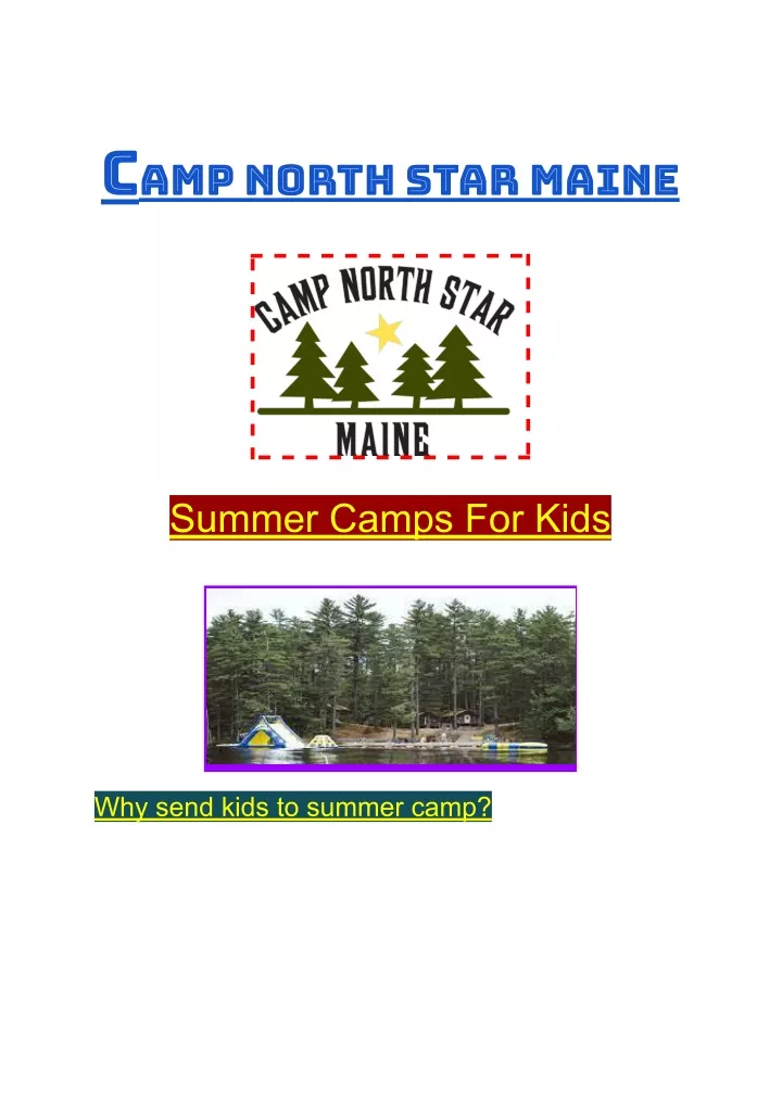 c amp north star maine