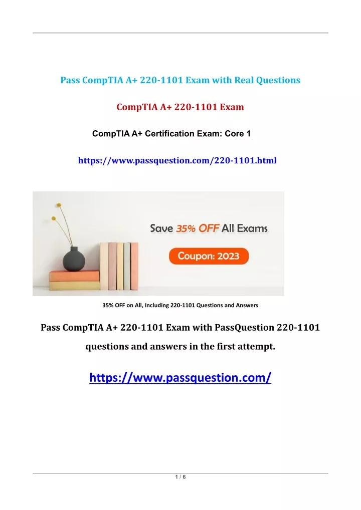 pass comptia a 220 1101 exam with real questions