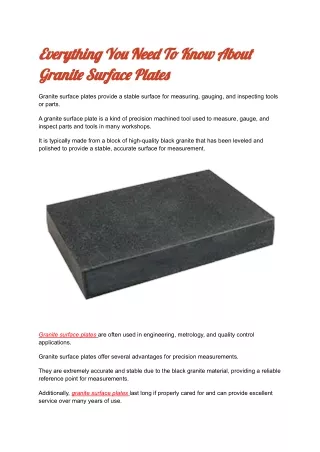 granite surface plates