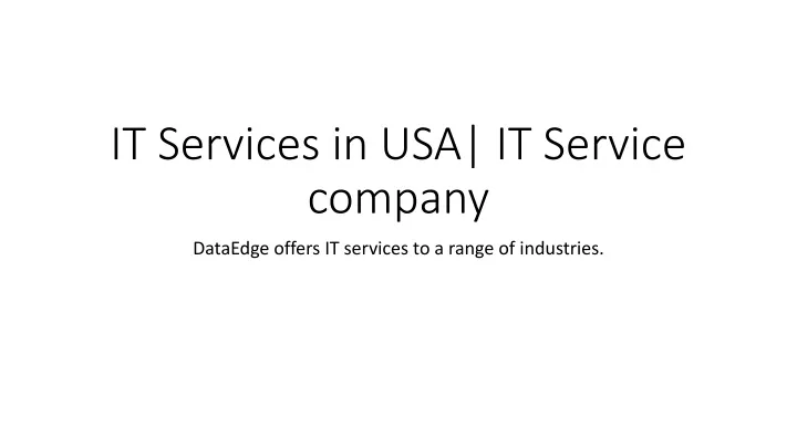 it services in usa it service company