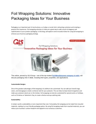 Foil Wrapping Solutions_ Innovative Packaging Ideas for Your Business