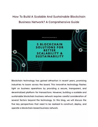 5 Blockchain Solutions For Better Scalability & Sustainability  Blockchain Firm