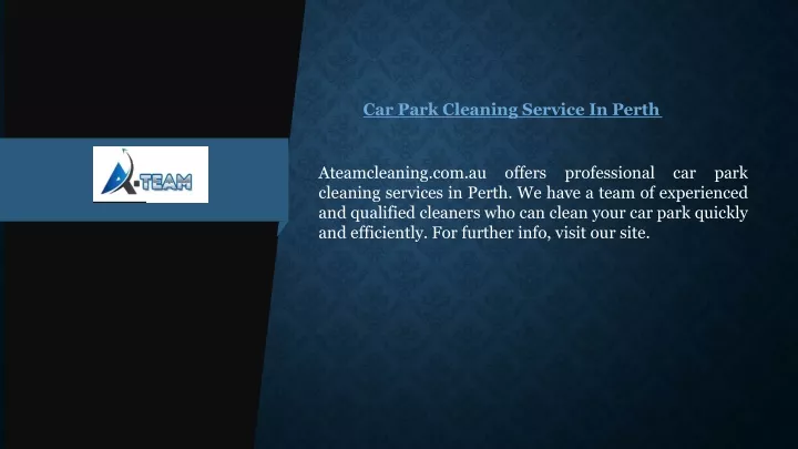 car park cleaning service in perth