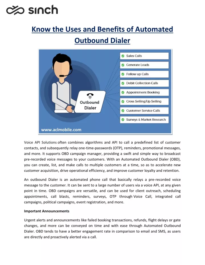 know the uses and benefits of automated outbound