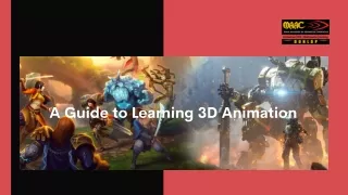 A Guide to Learning 3D Animation Courses