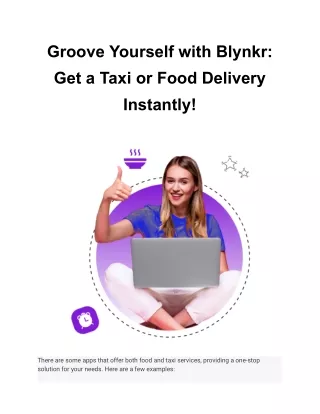 Groove Yourself with Blynkr_ Get a Taxi or Food Delivery Instantly!