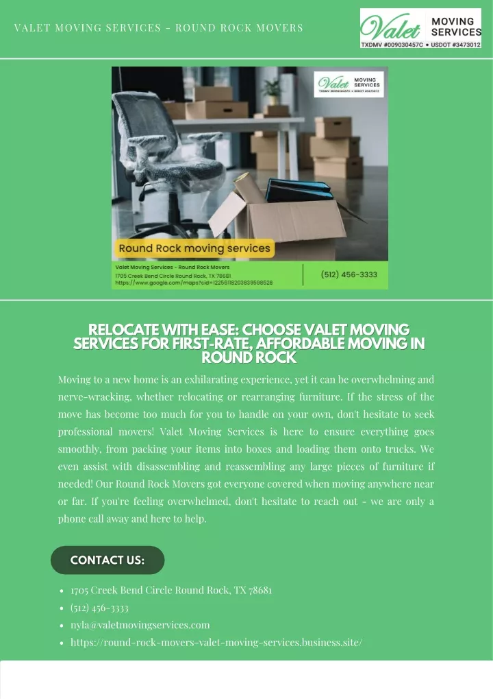 valet moving services round rock movers