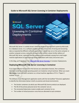 guide to microsoft sql server licensing
