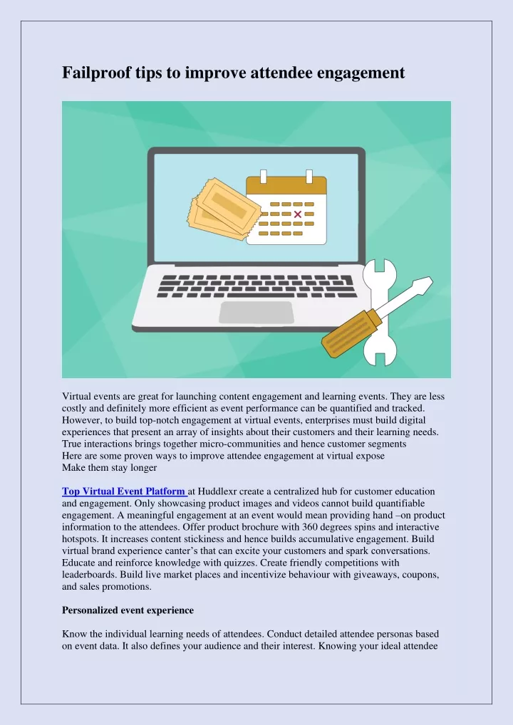 failproof tips to improve attendee engagement