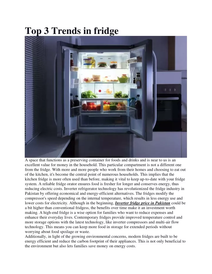 top 3 trends in fridge