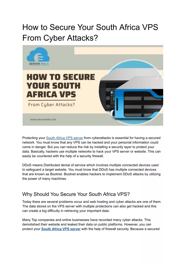 how to secure your south africa vps from cyber