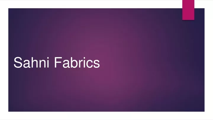 sahni fabrics