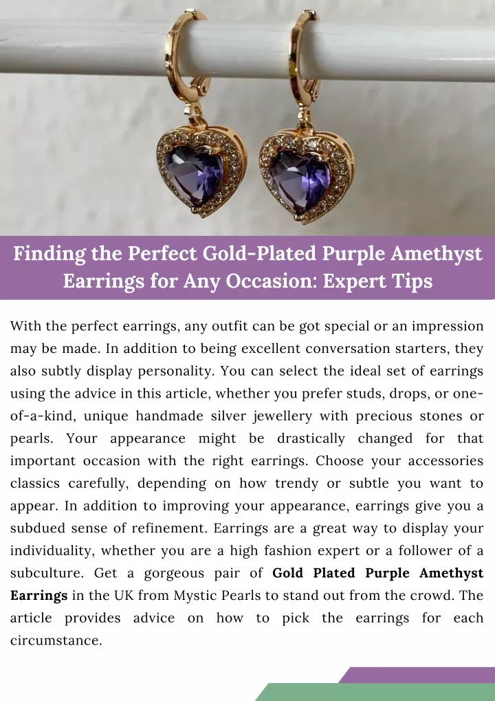 finding the perfect gold plated purple amethyst