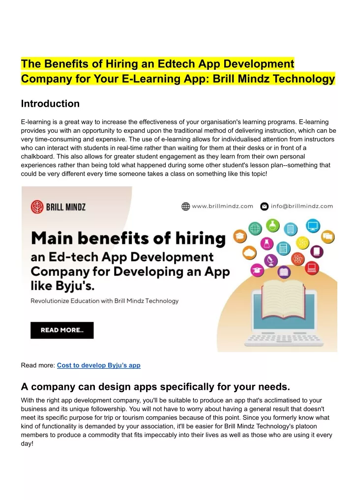 the benefits of hiring an edtech app development