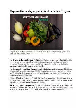 explanations why organic food is better for you