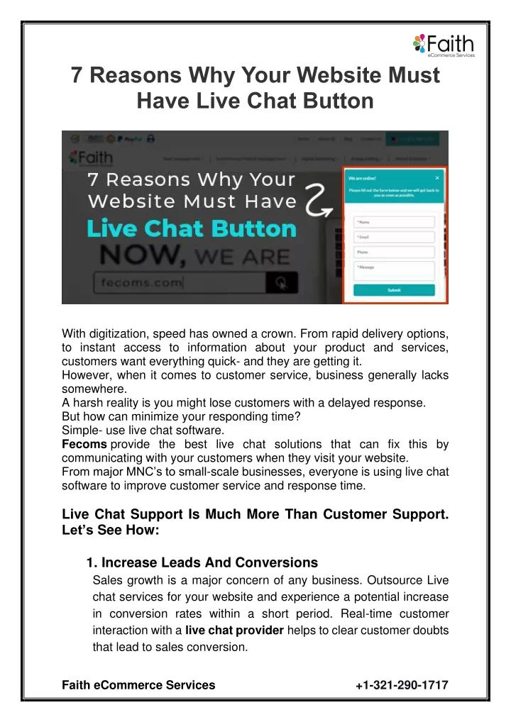 7 reasons why your website must have live chat