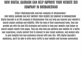 how digital gaurabh can help improve your website