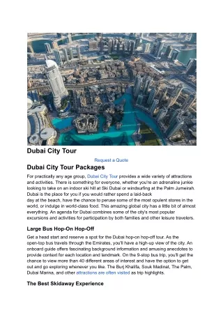 dubai city tour