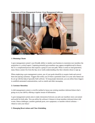 importance of gym management system