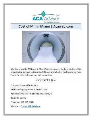 cost of mri in miami acaweb com