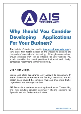 Why Should You Consider Developing Applications For Your Business