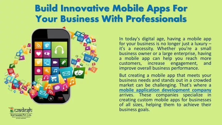 build innovative mobile apps for your business with professionals
