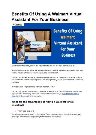 benefits of using a walmart virtual assistant