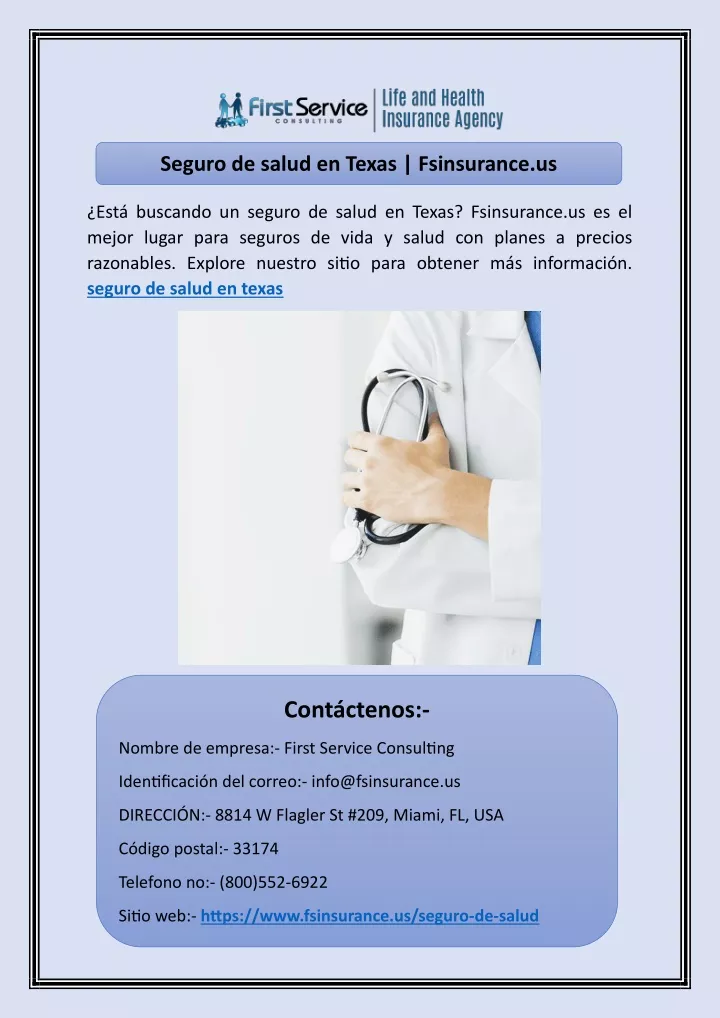 seguro de salud en texas fsinsurance us